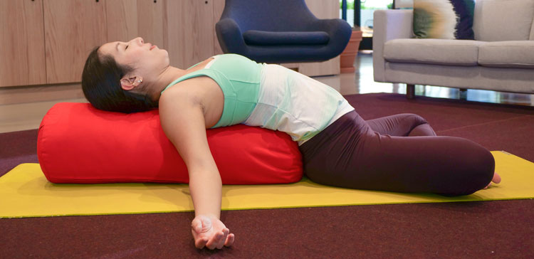 heart opener yoga pillow