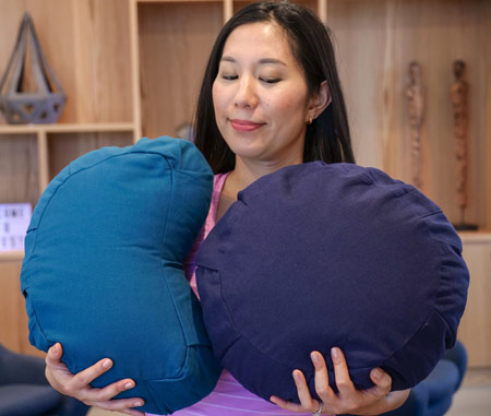round crescent meditation cushions