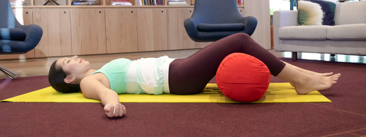 legs up yoga bolster